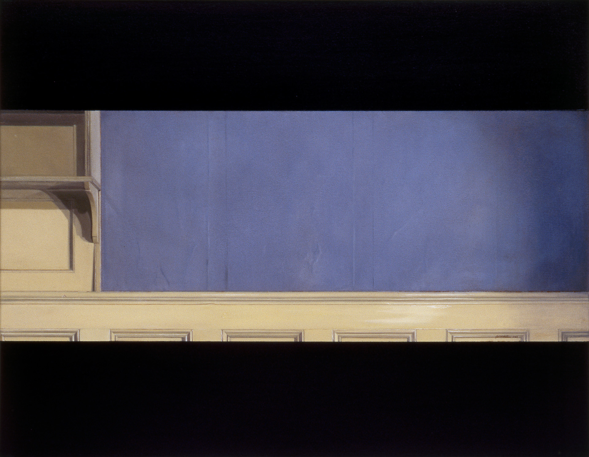 Scene (Blue Wall), 2002, oil on canvas, 610 x 760mm