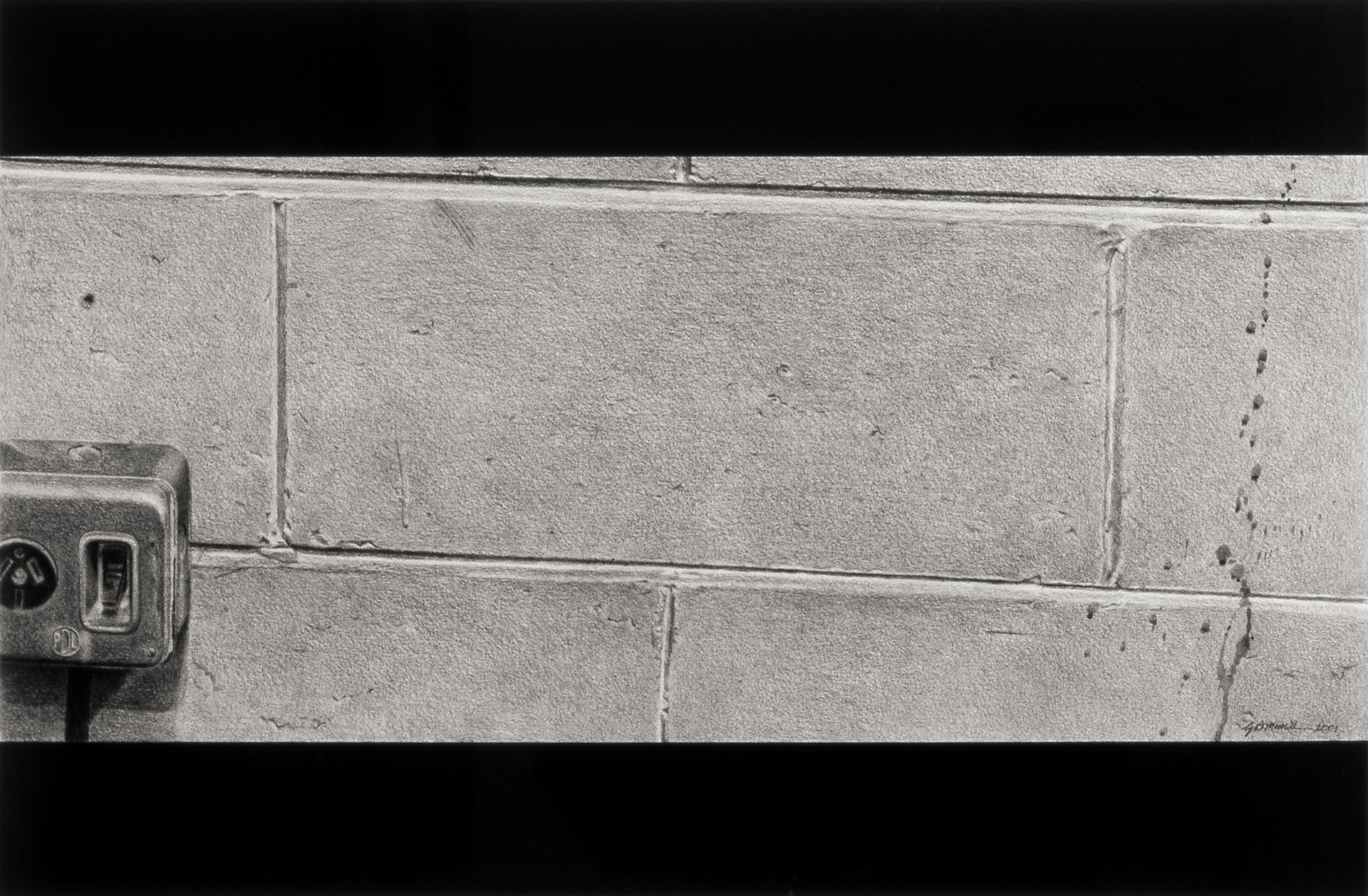 Scene (Power Point), 2001, pastel and ink on paper, 380 x 580mm, Hocken Collection