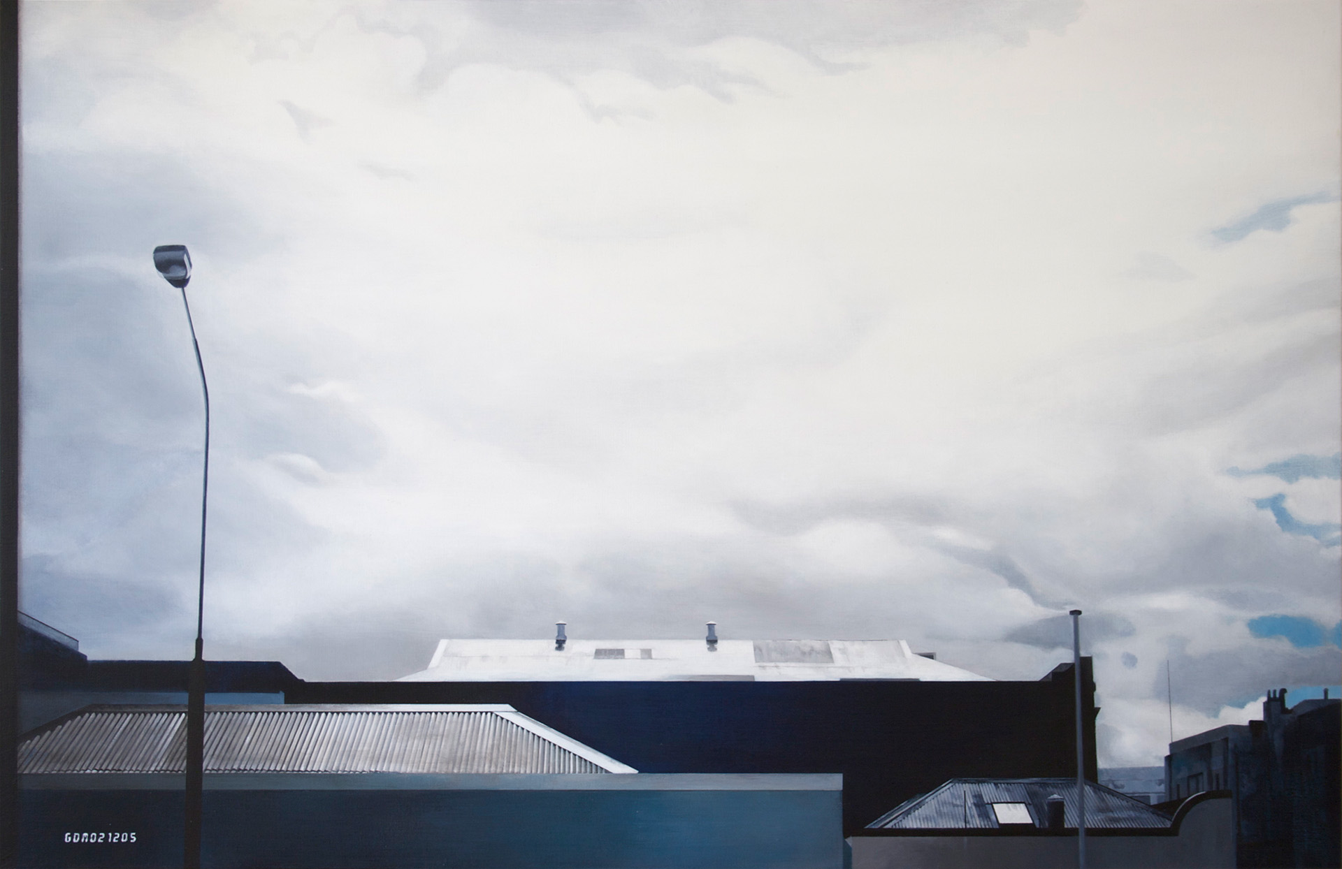 Overpass, 2005, Acrylic on oak panel, 520 x 800mm, private collection